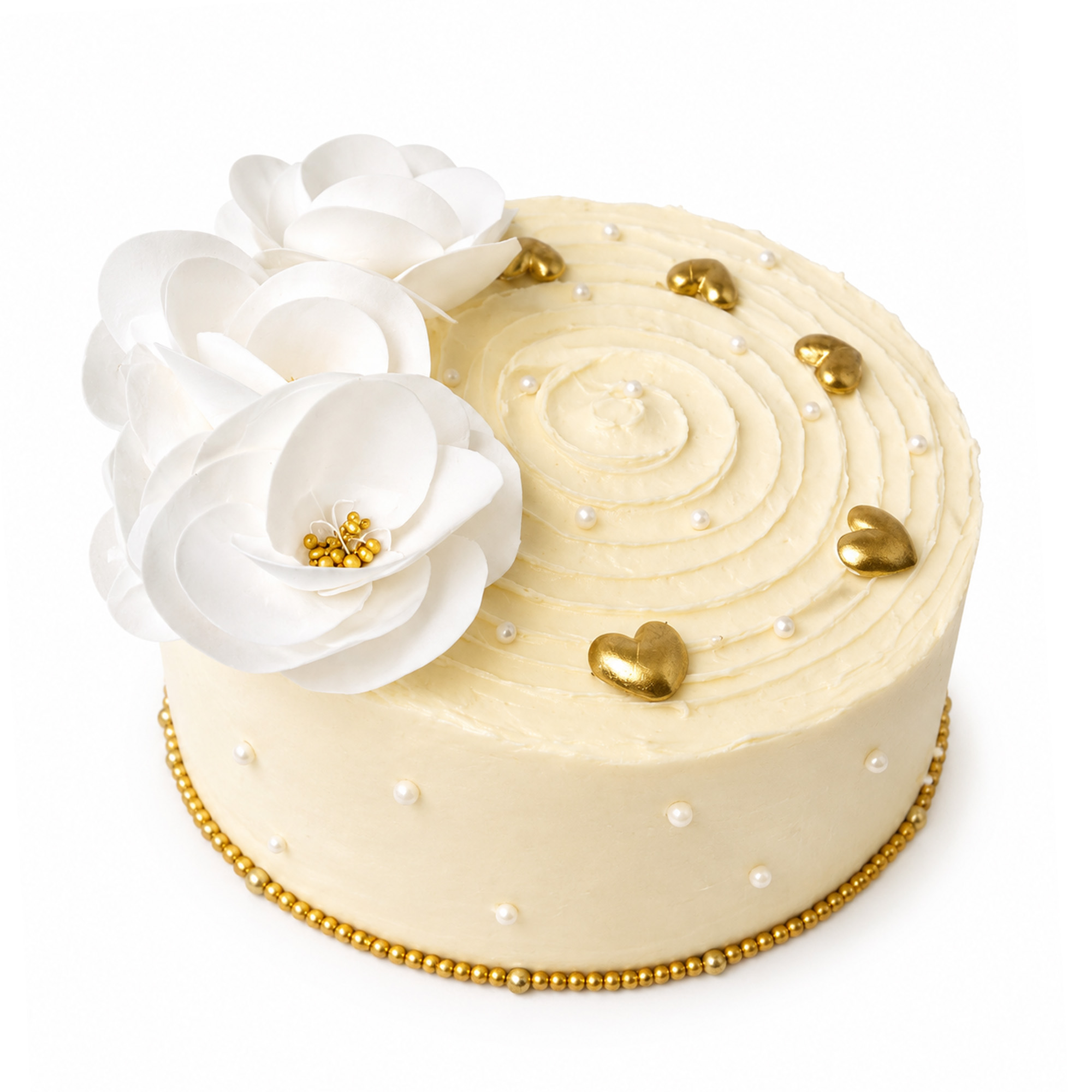 Torta sa cvetovima i zlatnim srcima